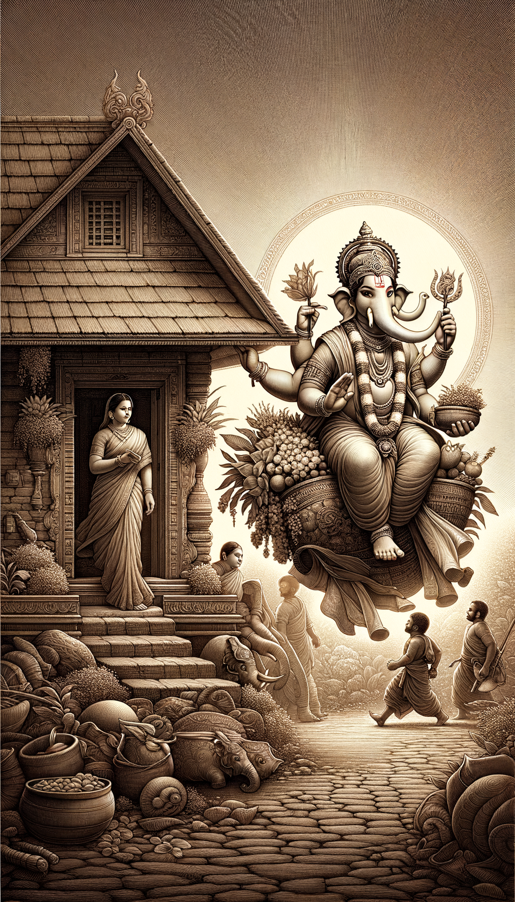 Lord Ganesha come to hoe with lots of happiness and blessings