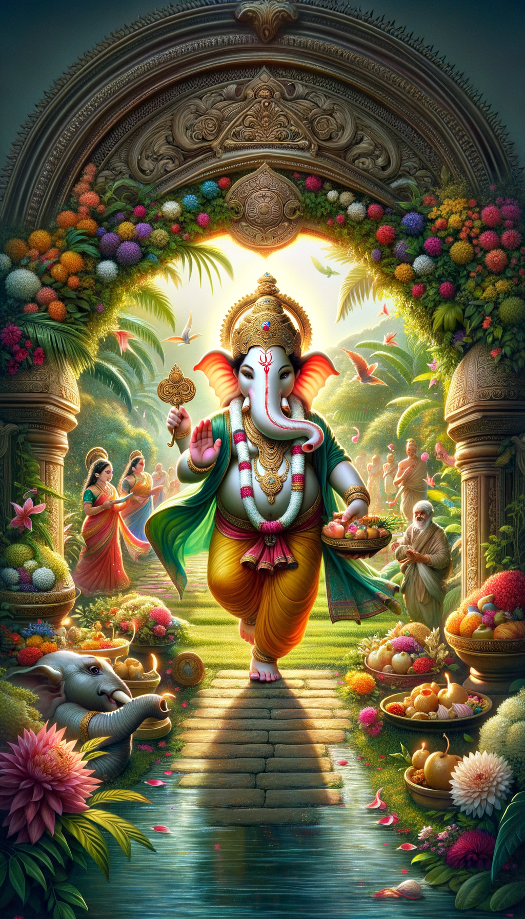 Lord Ganesha come to hoe with lots of happiness and blessings