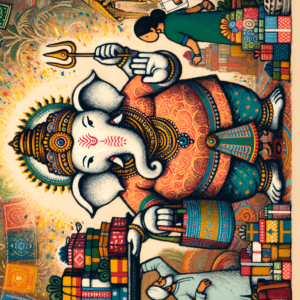 Lord Ganesha coming to home with lots of gifts